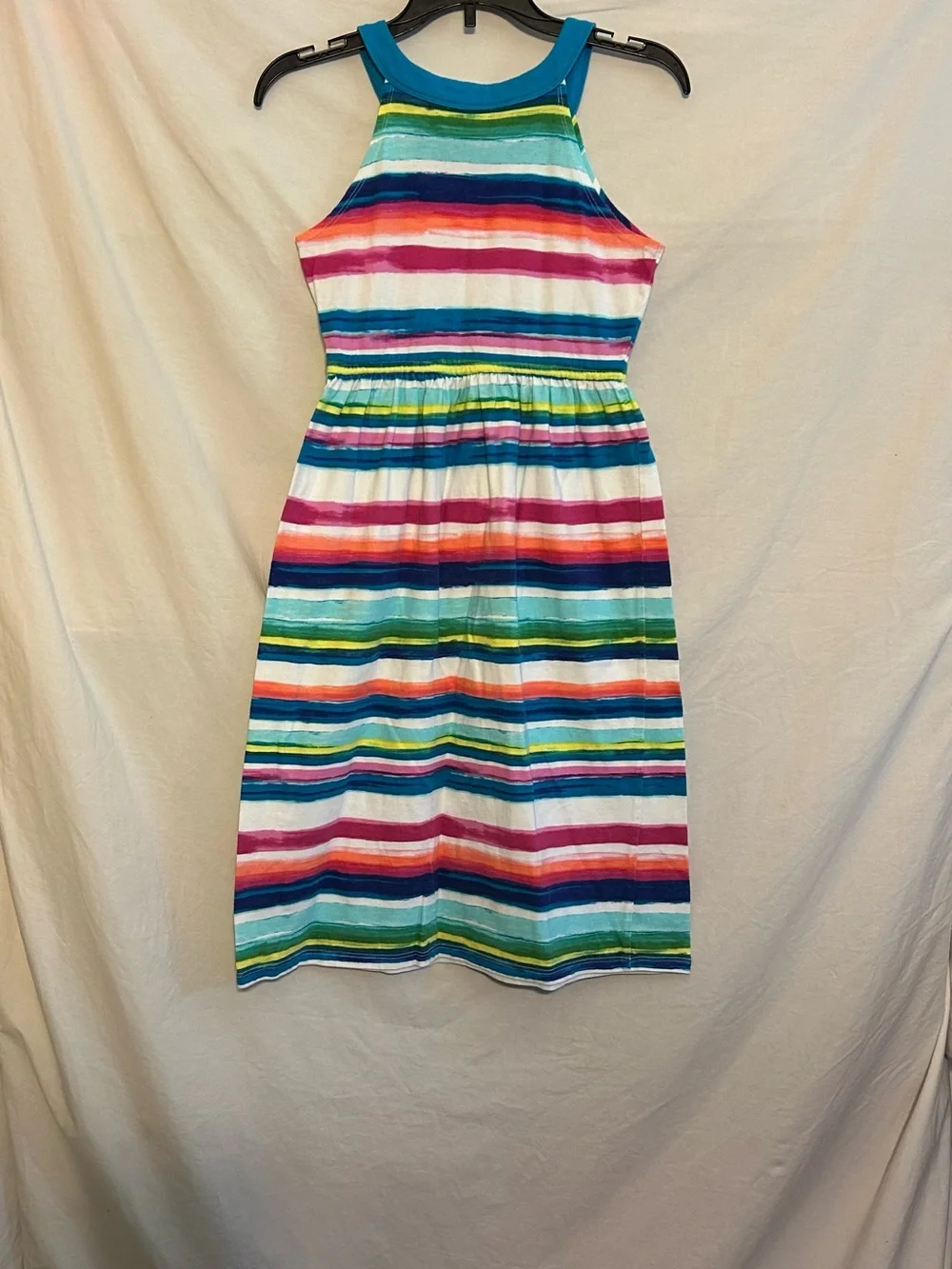 Gymboree Girls Medium 7/8 Sleeveless Bright Multicolor Striped Long Sundress